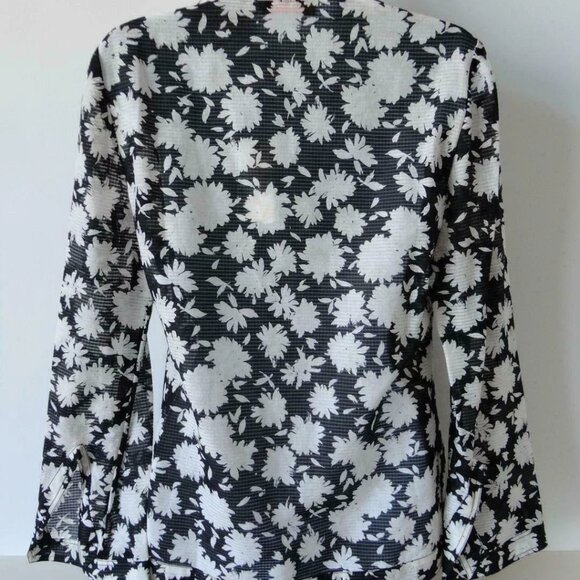 NWT TORY BURCH Black Orchard White Cotton Silk Stephanie Tunic Blouse Top XS - Picture 6 of 6